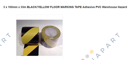 Black/Yellow Vinyl Hazard Tape 