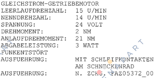 00503100000496 gear motor