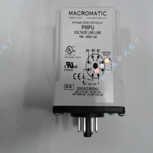 193599301 Daikin McQuay 193599301 RÖLE FAZ MONİTÖRÜ 109-500VAC 10A/277V, 7A/30V, 8PIN SPDT