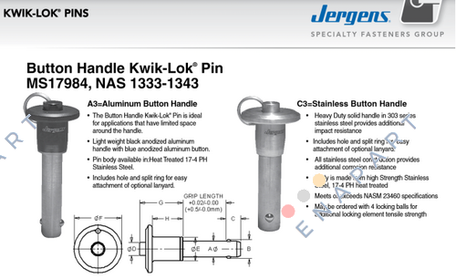 850640-26  KLP, DÜĞME KOLU, 10 mm x 26 SS